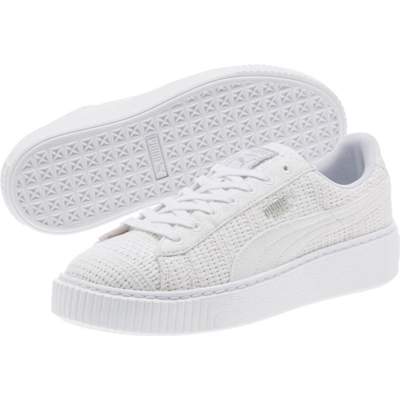 Puma Shoes | Size 8 White Basket Weave 